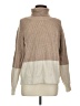 Fate Color Block Tan Turtleneck Sweater Size M - photo 1