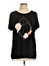 Torrid Floral Black Short Sleeve T-Shirt Size 1X Plus (1) - photo 1
