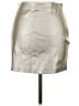 Glam Metallic Silver Faux Leather Skirt Size L - photo 2