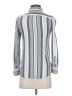 Merona 100% Rayon Stripes Silver Long Sleeve Button-Down Shirt Size XS - photo 2