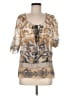 Hale Bob Tan Gold Short Sleeve Blouse Size M - photo 1