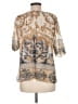 Hale Bob Tan Gold Short Sleeve Blouse Size M - photo 2