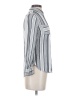 Merona 100% Rayon Stripes Silver Long Sleeve Button-Down Shirt Size XS - photo 4