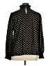 Worthington 100% Polyester Polka Dots Black Gold Long Sleeve Blouse Size XL - photo 2