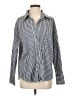 Monrow Stripes Silver Long Sleeve Button-Down Shirt Size S - photo 1