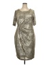 Connected Apparel Metallic Silver Cocktail Dress Size 18 - photo 1