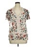 Democracy Ivory Short Sleeve Blouse Size XL - photo 1