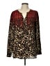 Cato 100% Polyester Animal Print Brown Long Sleeve Blouse Size L - photo 1