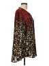 Cato 100% Polyester Animal Print Brown Long Sleeve Blouse Size L - photo 4