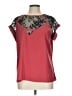 Express 100% Polyester Black Red Short Sleeve Blouse Size L - photo 1