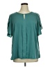 BLOOMCHIC 100% Polyester Teal Short Sleeve Blouse Size 14 - 16 - photo 1