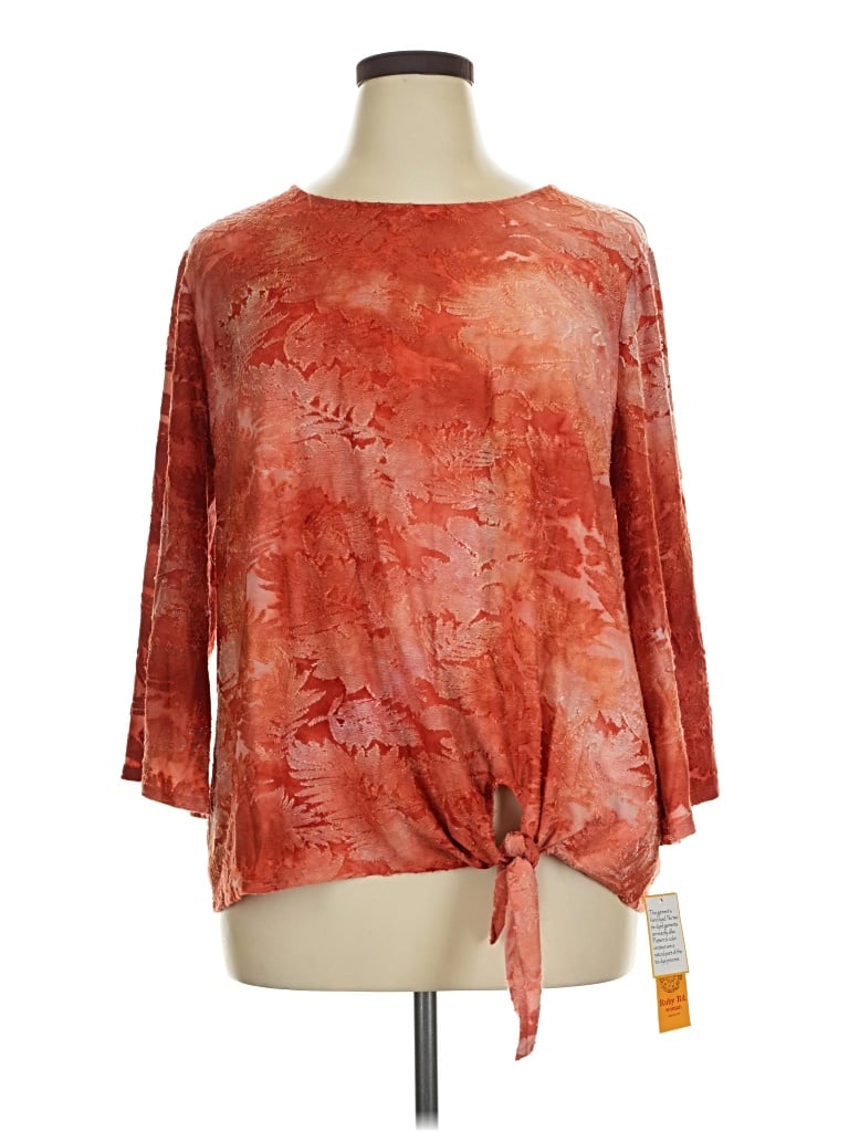 Pre-owned Ruby Rd. 3/4 Sleeve Blouse In Orange