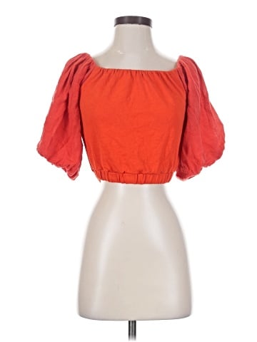 Zara W&B Collection Short Sleeve Blouse (view 1)