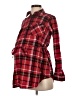 Isabel Maternity 100% Cotton Plaid Red Long Sleeve Button-Down Shirt Size XS - photo 1