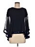 Julie Brown 100% Polyester Blue 3/4 Sleeve Blouse Size Med - Lg - photo 1