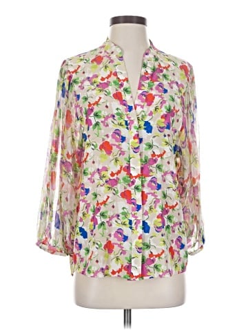 Saloni 3/4 Sleeve Silk Top (view 1)
