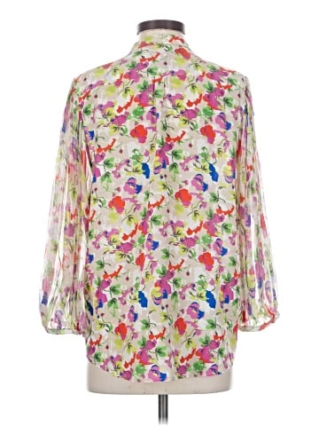 Saloni 3/4 Sleeve Silk Top (view 2)