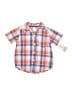 Carter's 100% Cotton Plaid Orange Short Sleeve Button-Down Shirt 6-9 MO / 9 MO - photo 1