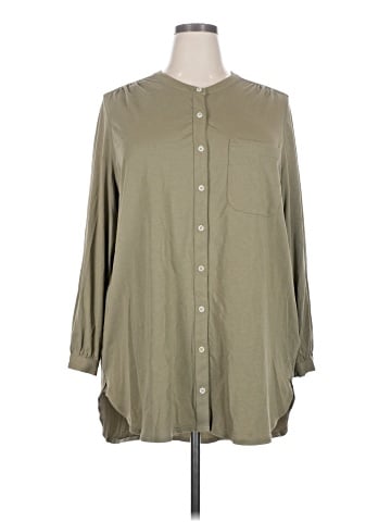 Lands' End 3/4 Sleeve Button-Down Shirt (view 1)