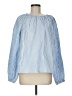 Ann Mashburn Stripes White Blue Long Sleeve Blouse Size M - photo 1