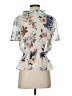 Ted Baker London 100% Polyester Floral Ivory Short Sleeve Blouse Size 2 (0) - photo 2