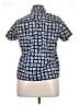 British Khaki Print Blue Short Sleeve Button-Down Shirt Size 14 - photo 2