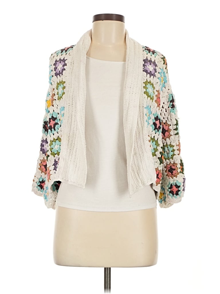 Pre-owned Assorted Brands Cardigan Sweater In White