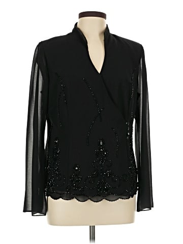 J.R. Nites by Carol Lin Long Sleeve Blouse (view 1)