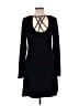Mudd Solid Black Casual Dress Size L - photo 2
