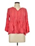 Fever 100% Rayon Red 3/4 Sleeve Blouse Size L - photo 1