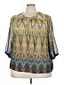 Rose + Olive 100% Polyester Green Short Sleeve Blouse Size 2X - photo 1