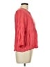 Fever 100% Rayon Red 3/4 Sleeve Blouse Size L - photo 4