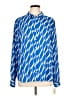 On 34th 100% Polyester Print Blue Long Sleeve Blouse Size L - photo 1