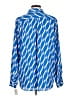 On 34th 100% Polyester Print Blue Long Sleeve Blouse Size L - photo 2