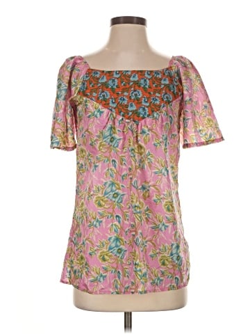 Calypso St. Barth Short Sleeve Silk Top (view 1)