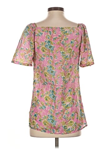 Calypso St. Barth Short Sleeve Silk Top (view 2)