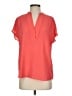 Marled Essentials 100% Polyester Orange Short Sleeve Blouse Size S - photo 1