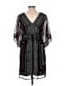 B. Smart 100% Polyester Print Black Casual Dress Size 10 - photo 2