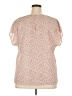 Halogen 100% Polyester Tan Short Sleeve Blouse Size 2X - photo 2