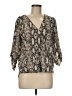 West Kei 100% Polyester Silver 3/4 Sleeve Blouse Size M - photo 1