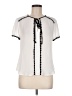 Lily White 100% Polyester Ivory Short Sleeve Blouse Size M - photo 1