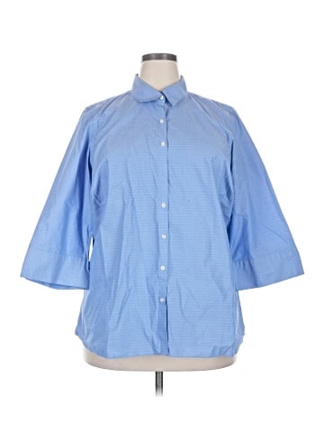Lands' End 3/4 Sleeve Button-Down Shirt (view 1)