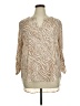 Cato Animal Print Tan 3/4 Sleeve Blouse Size XL - photo 1