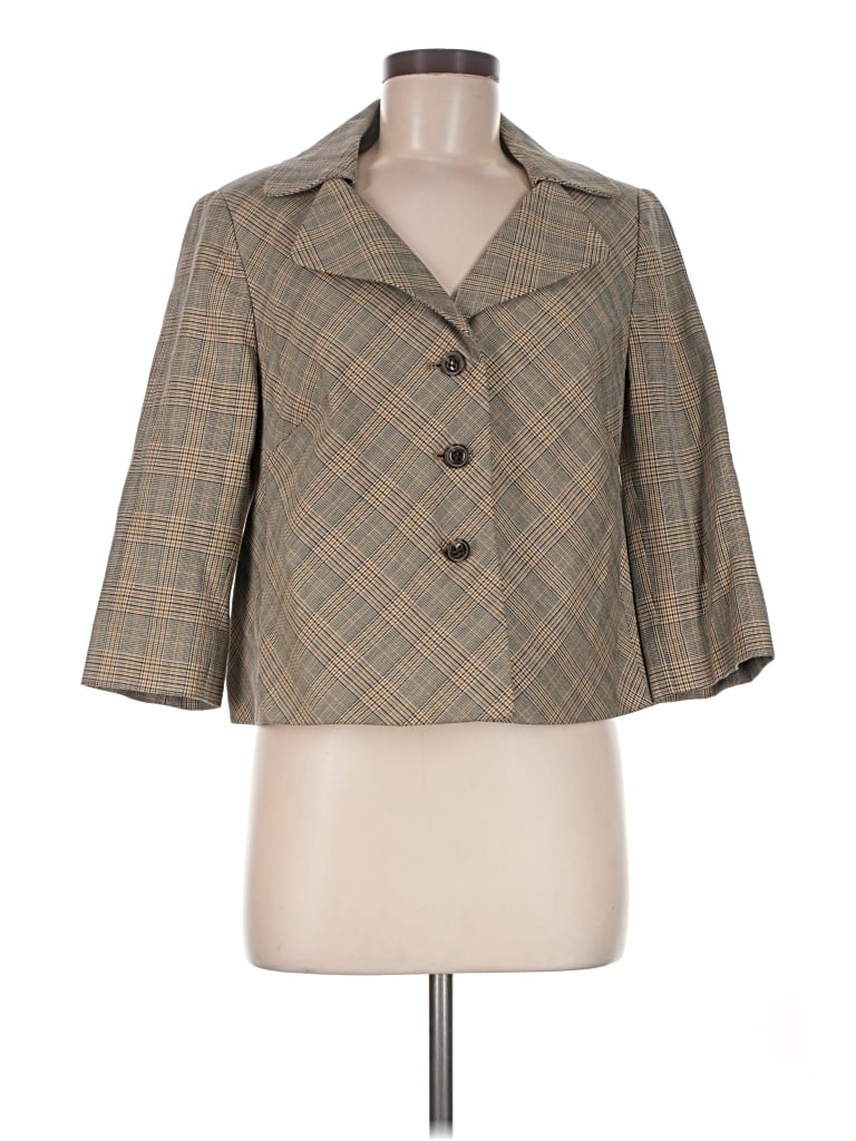 Pre-owned Ak Anne Klein Blazer Jacket In Tan