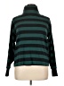 Maeve Stripes Green Turtleneck Sweater Size 1X - photo 1