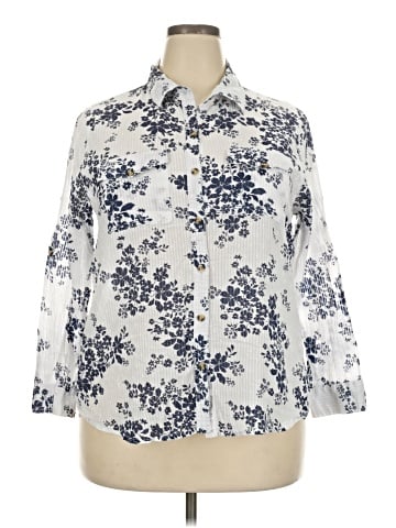 Eden & Olivia 3/4 Sleeve Button-Down Shirt (view 1)