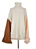 Just Fab Color Block Tan Turtleneck Sweater Size S - photo 2