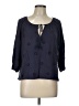 Three Dots 100% Cotton Blue 3/4 Sleeve Blouse Size L - photo 1