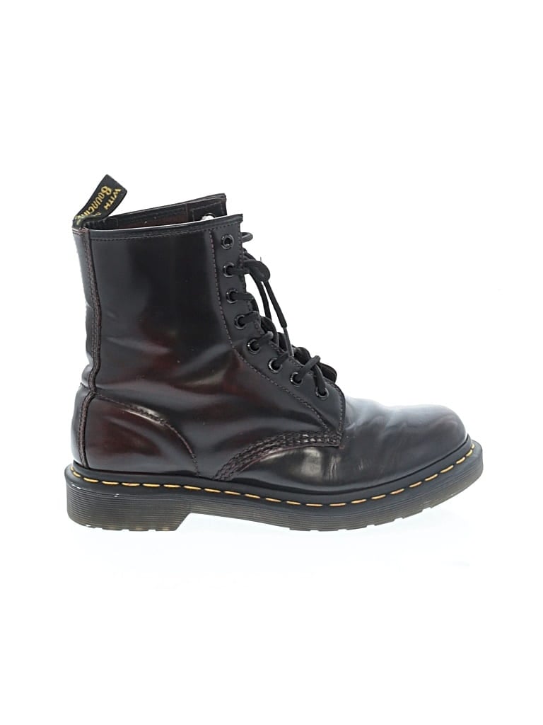 Pre-owned Dr. Martens Ankle Boots In Burgundy