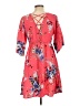 Torrid 100% Rayon Floral Pink Casual Dress Size Lg Plus (0) - photo 2